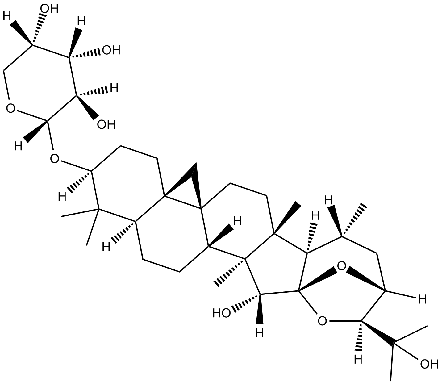 Cimigenol-3-O-α-L-arabinoside  Chemical Structure