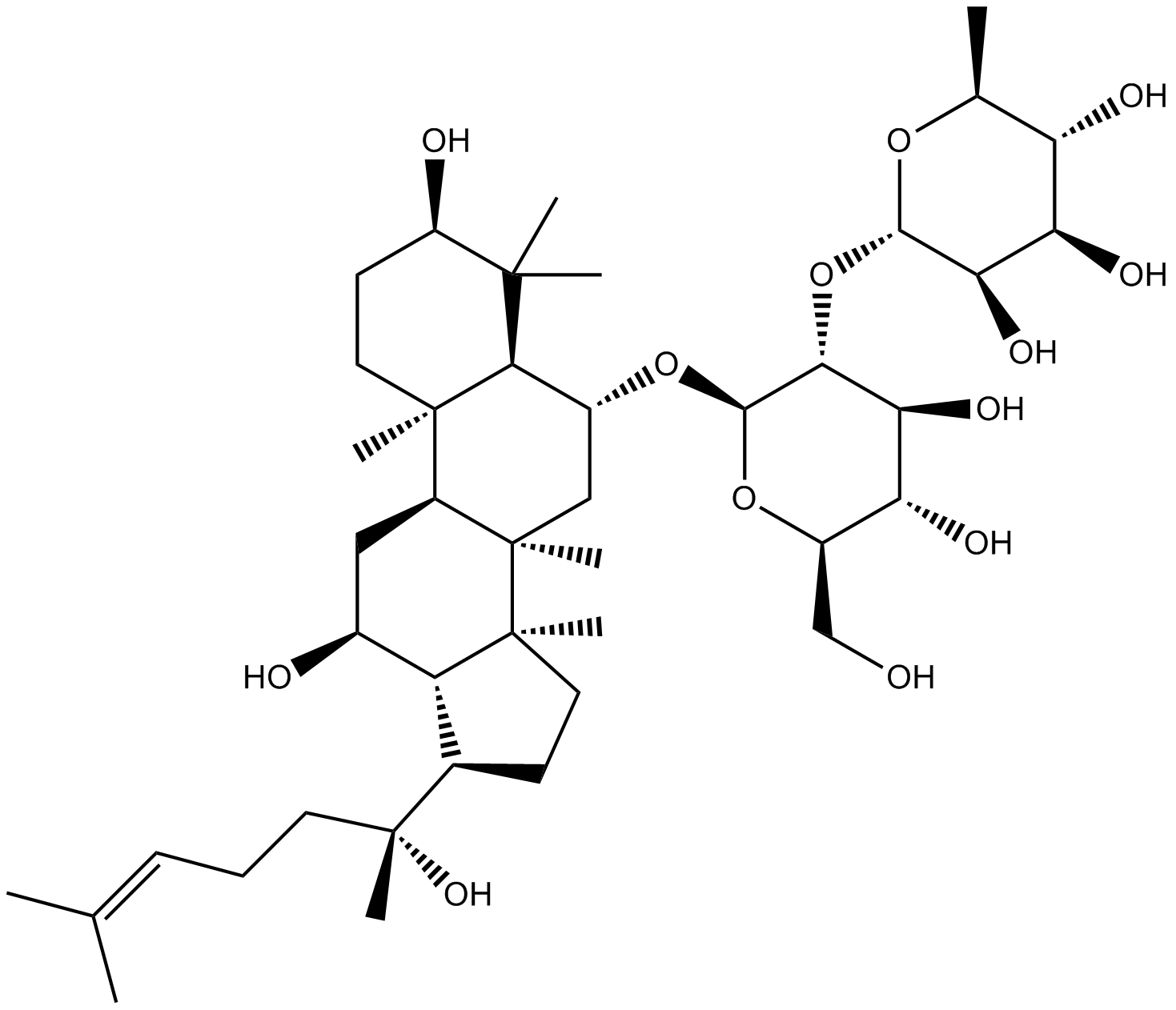 20(R)Ginsenoside Rg2  Chemical Structure