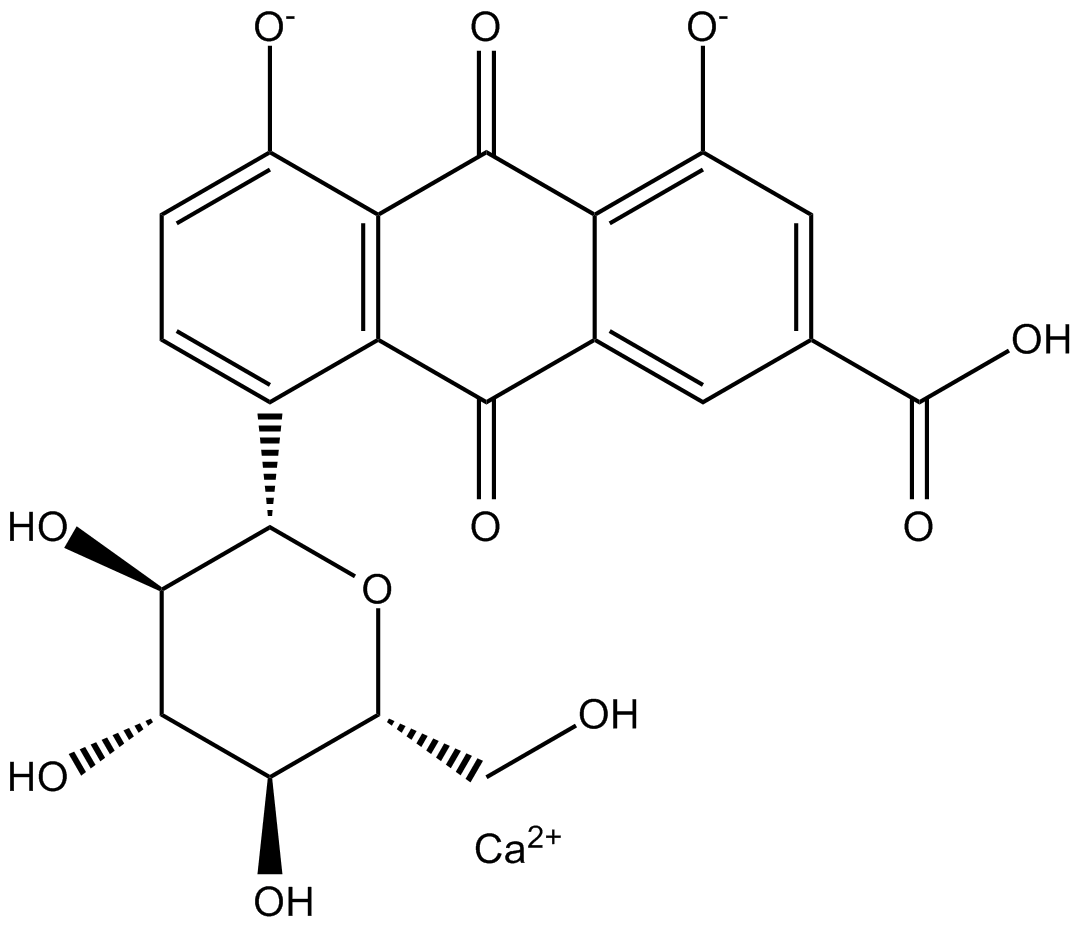 Rhein-8-O-β-D-glucopyranoside Chemical Structure