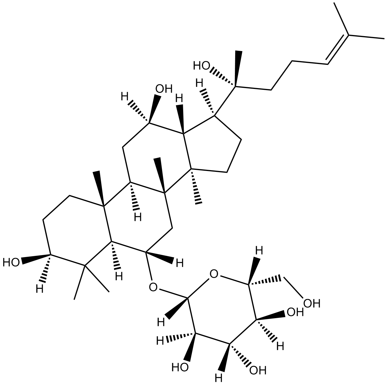 20(R)Ginsenoside?Rh1  Chemical Structure