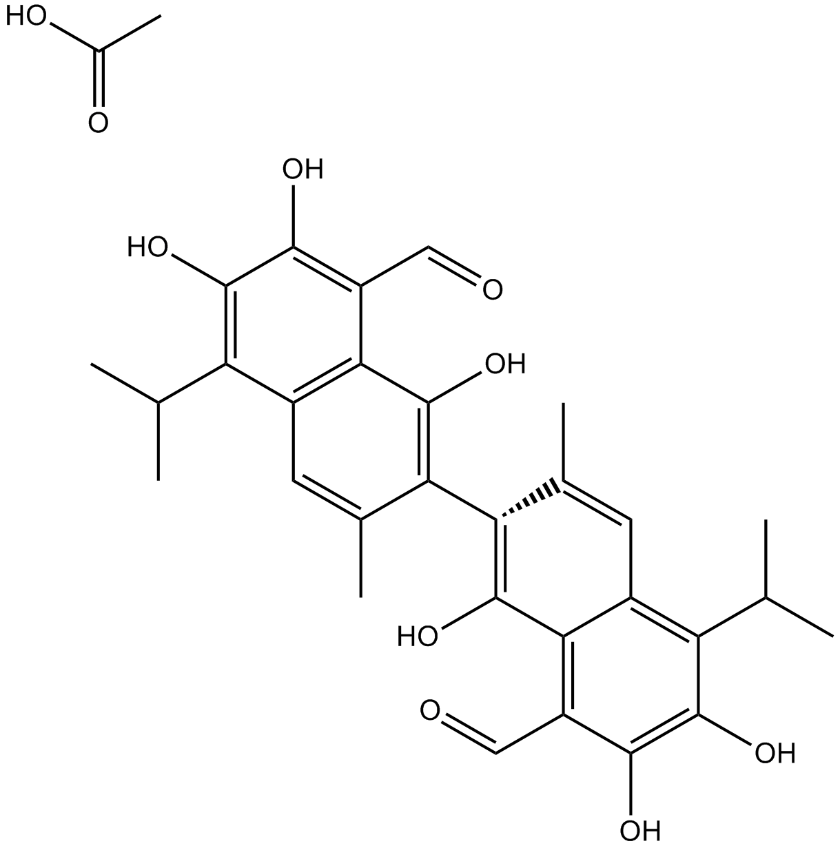 Acetate gossypol 化学構造