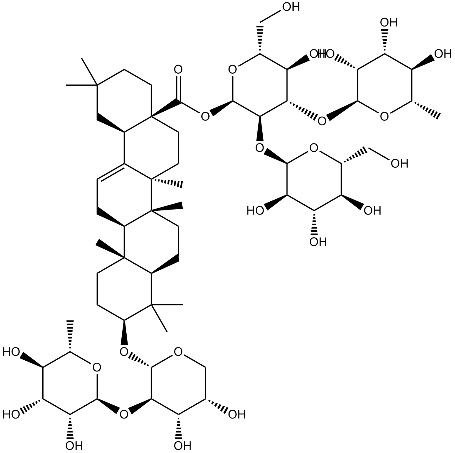 Hederasaponin B Chemical Structure