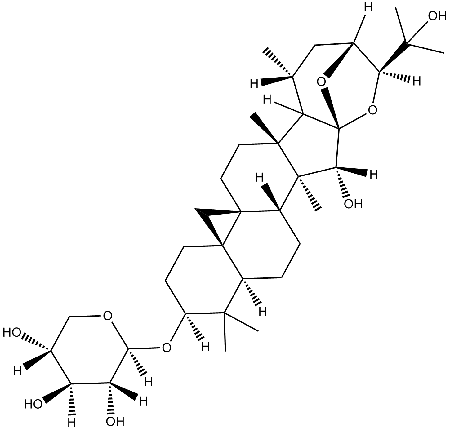 CiMigenol 3-β-D-xylopyranoside Chemical Structure