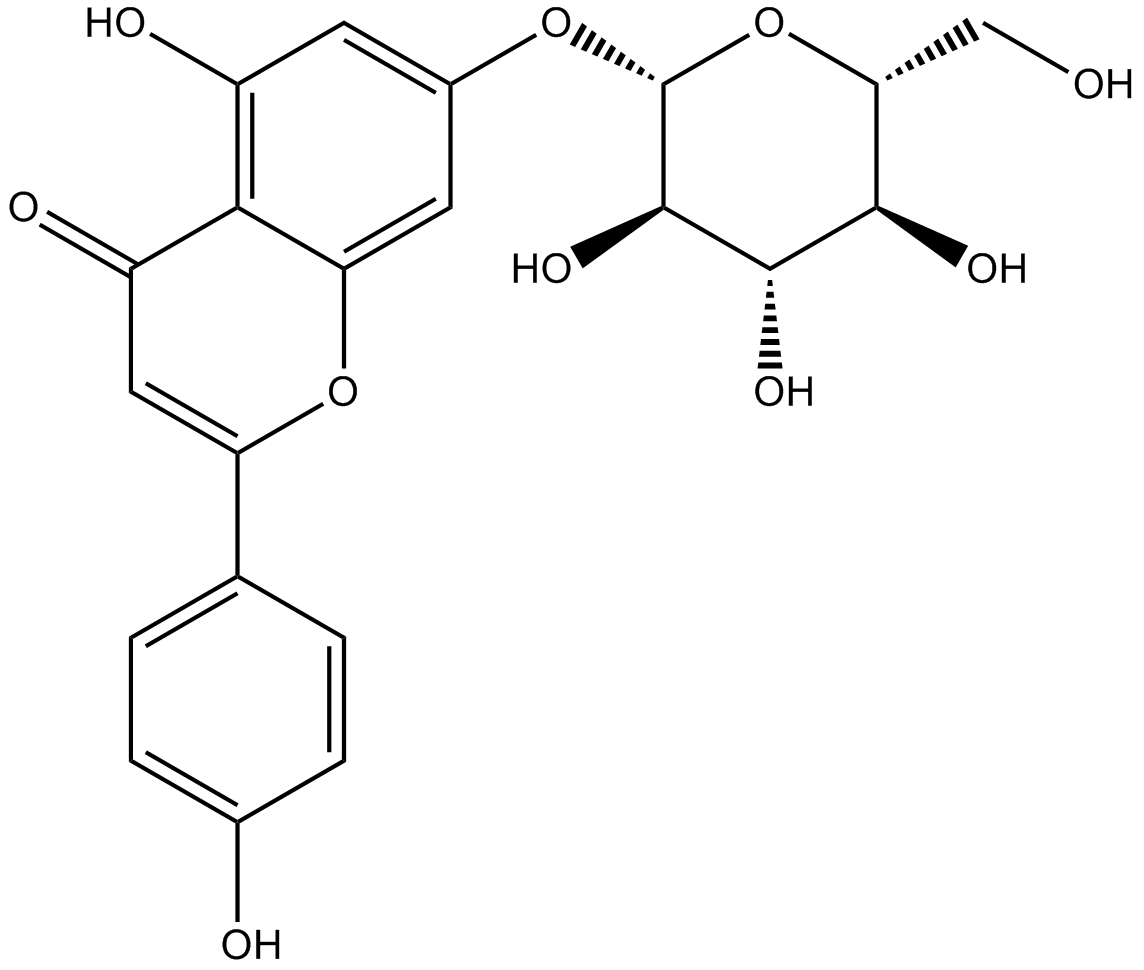 Apigenin-7-O-β-D-glucopyranoside  Chemical Structure