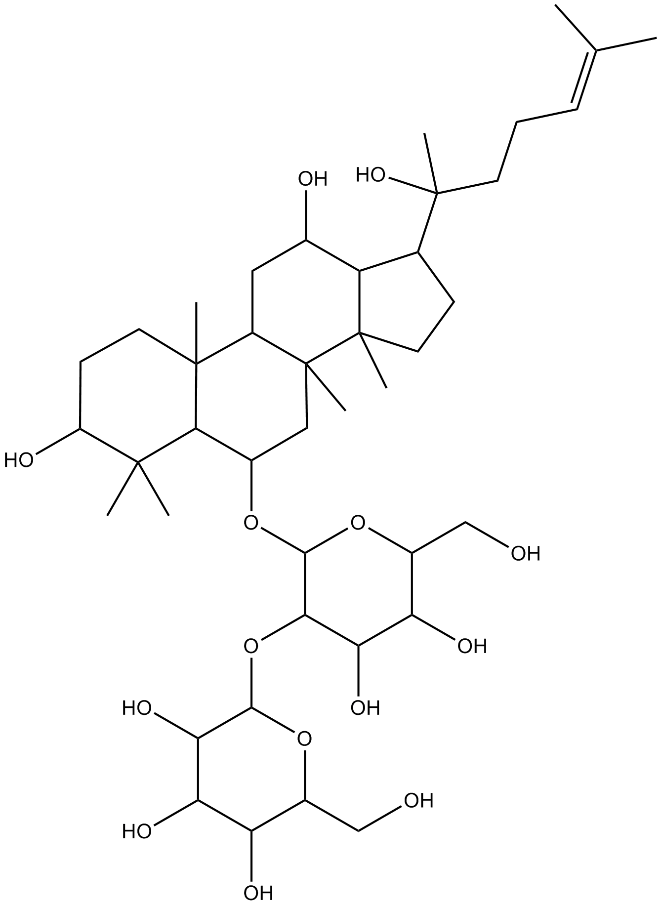 Ginsenoside Rf  Chemical Structure