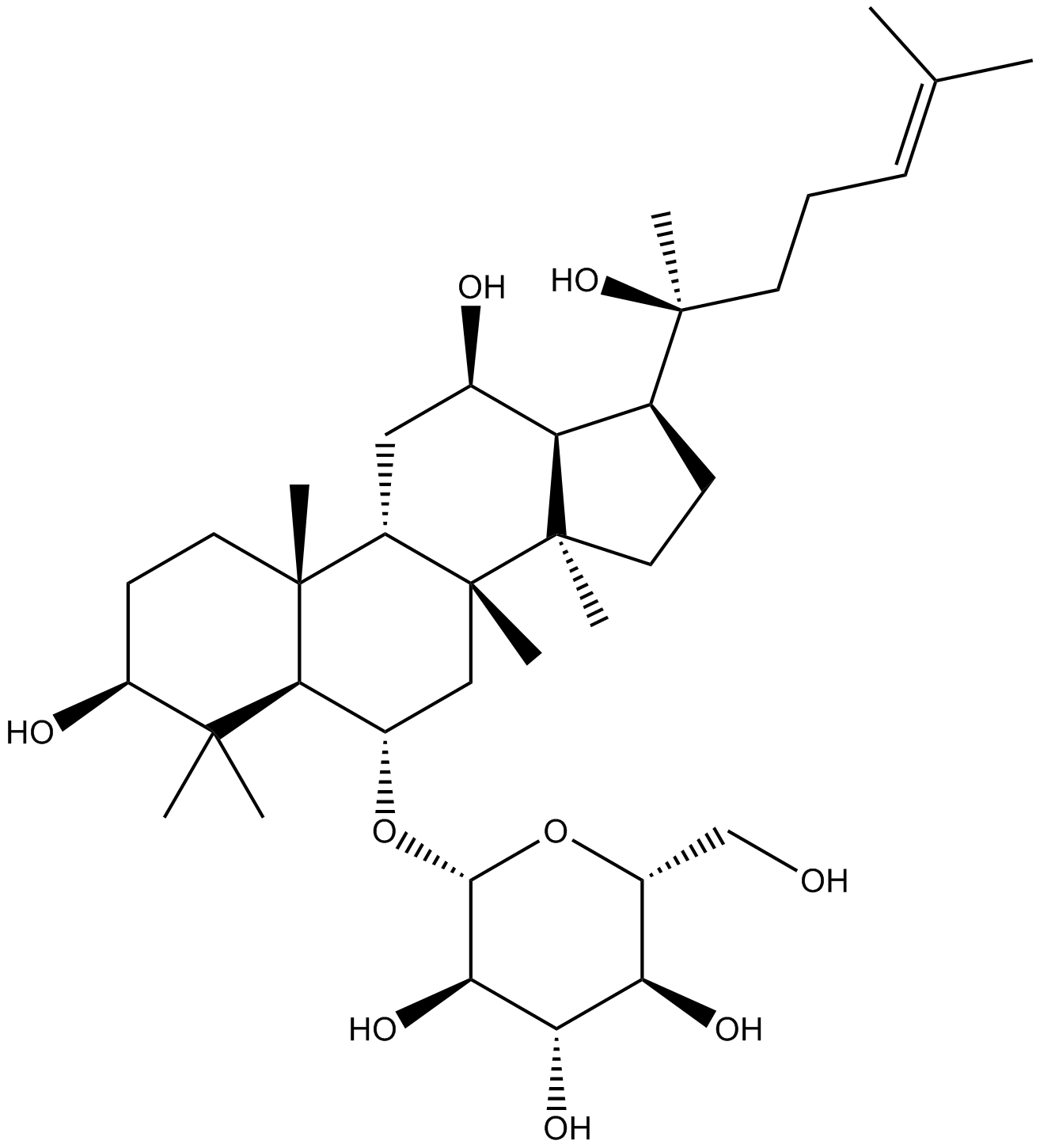 Ginsenoside Rh1 Chemische Struktur