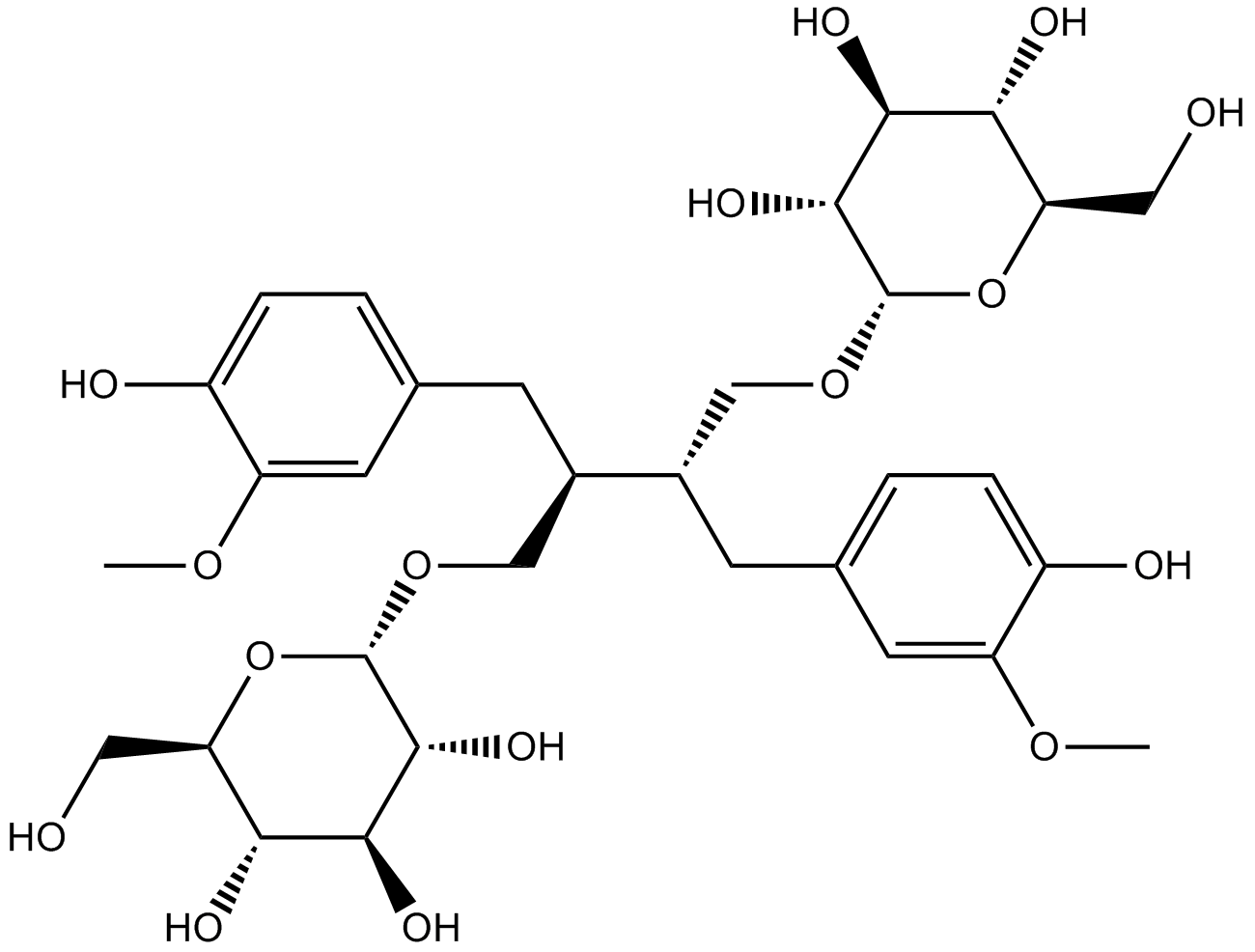 Secoisolariciresinol Diglucoside Chemical Structure