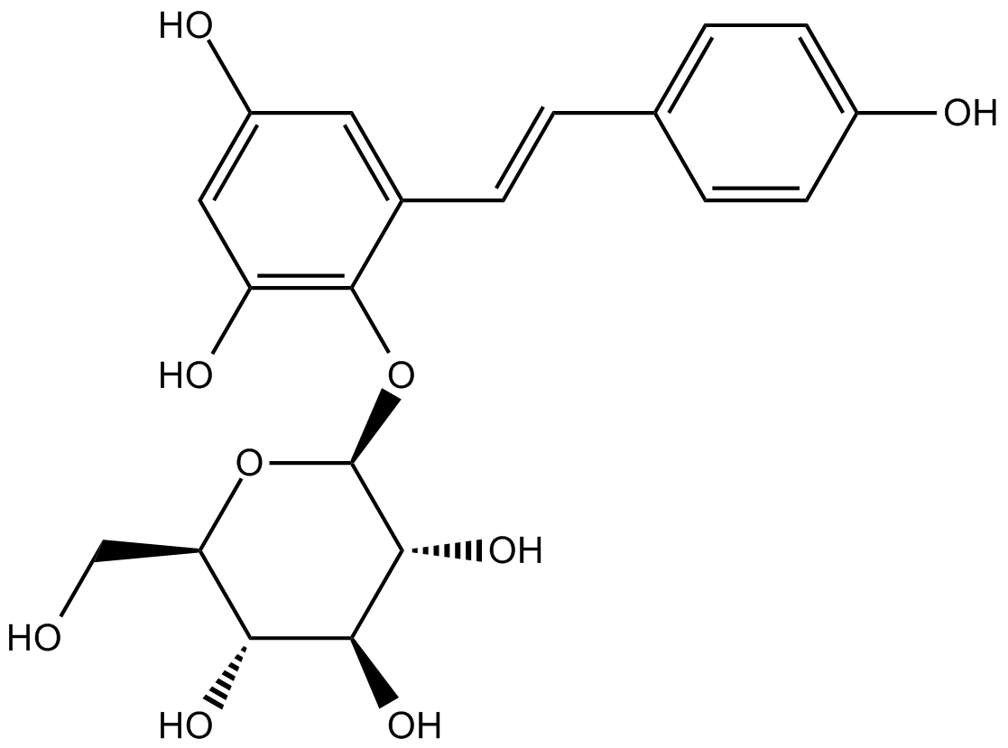 2,3,5,4-tetrahydroxyl diphenylethylene-2-o-glucoside  Chemical Structure