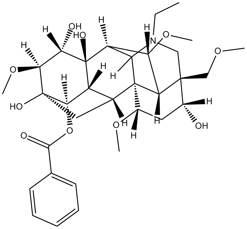 Benzoylaconitine 化学構造