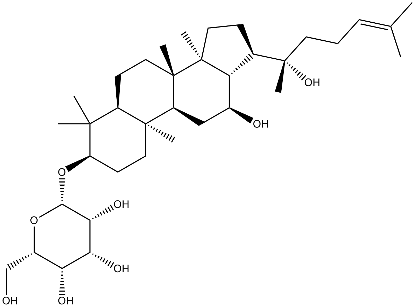 Ginsenoside Rh2  Chemical Structure