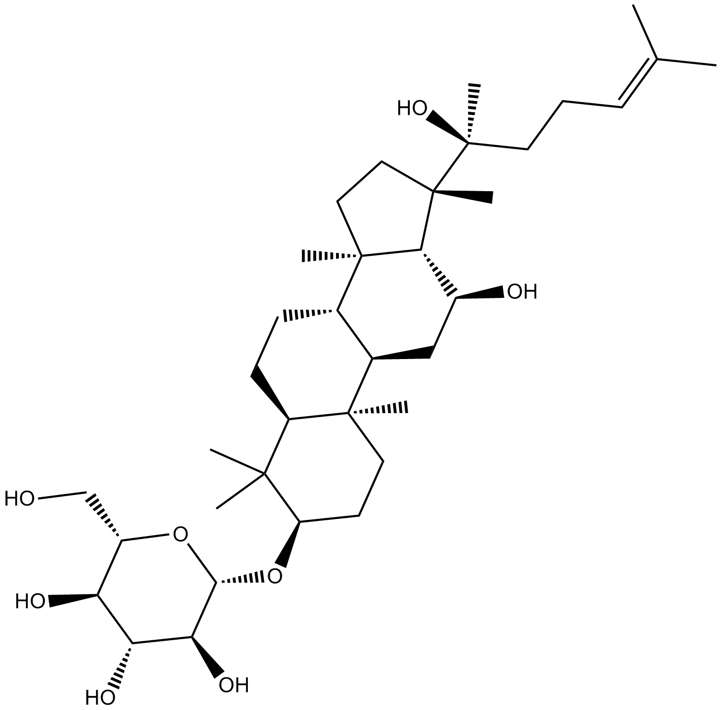 (R) Ginsenoside Rh2  Chemical Structure