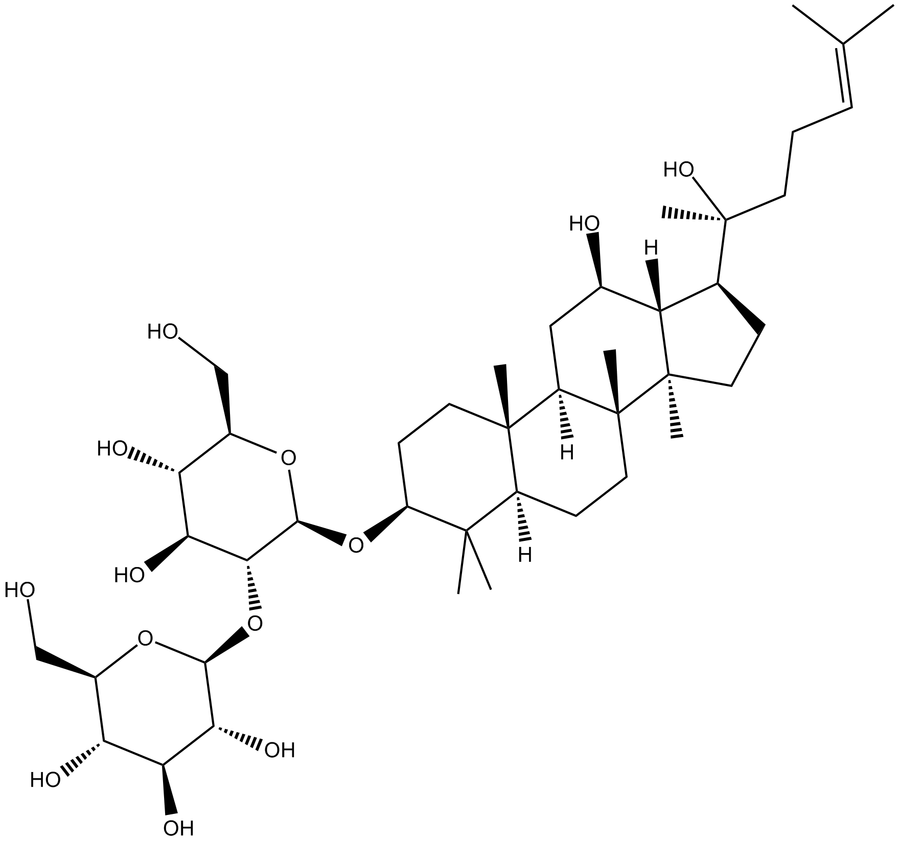 Ginsenoside Rg3  Chemical Structure